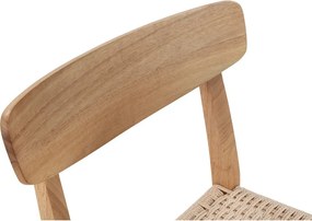 Трапезни столове в комплект 2 бр. от масивно каучуково дърво в естествен цвят Biel – MOME