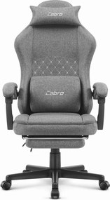 CABRO C503 дизайнерски геймърски стол с подложка за крака, до 150 кг, сив