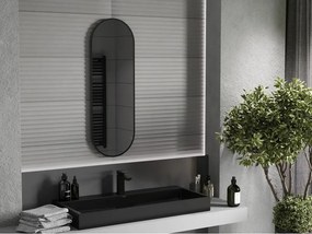 Mexen Loft овално огледало за баня 100 x 35 см, черна рамка - 9851-100-035-000-70