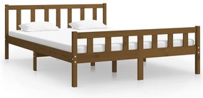 810687 vidaXL Рамка за легло, меденокафява, дърво, 150x200 cм, King Size