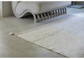 Кремав ръчно изработен памучен килим подходящ за пране 170x240 cm Bloom Natural – Lorena Canals