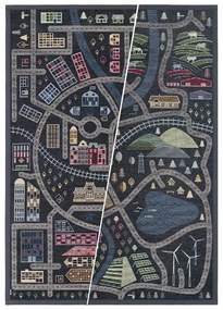 Черен двустранен детски килим , 140 x 200 cm Ülejõe - Narma