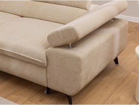 Бежов шенилов ъглов диван (ляв ъгъл L форма) Marbeya – Ropez