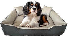 Водоустойчиво удобно легло за кучета с възглавници - сиво Šírka: 95 cm | Dĺžka: 115 cm