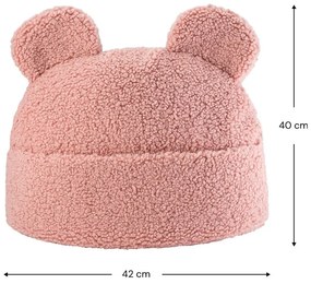 Розова детска възглавница за диван от букле Teddy Pouch – Wigiwama