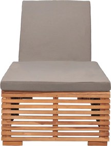 316038 vidaXL Шезлонг с тъмносиво шалте, тиково дърво масив