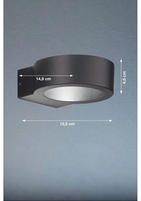 Черна LED светлина за стена Torres - Fischer &amp; Honsel