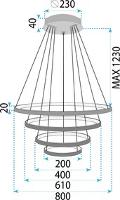 Lampa wisząca LHJ014-CP4 BLACK