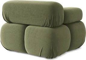 Светлозелен кадифен модул за диван (ляв ъгъл) Lokua – Makamii