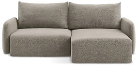 Бежов разтегателен ъглов диван с място за съхранение (десен ъгъл) Kalena – Makamii