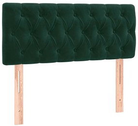 346323 vidaXL Горна табла за легло, тъмнозелена, 90x7x78/88 см, кадифе