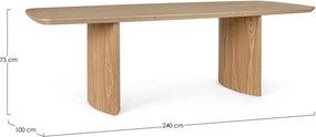 Трапезна маса от декор от дъб 100x240 cm Odelia – Bizzotto