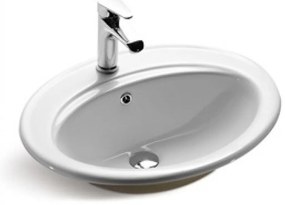 Мивка за баня ICC 5547, монтаж върху плот, порцелан, бял, 56x49x19см