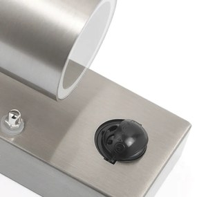 Външна стенна лампа стомана IP44 с датчик за движение - Solo