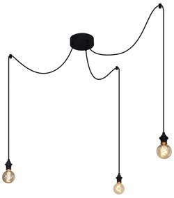 Външна висяща лампа черна 3 светлини IP44 - Cava