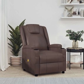 321313 vidaXL Електрически стол, кафяв, изкуствена кожа
