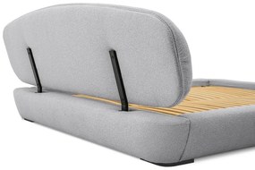 Сиво тапицирано двойно легло с включена подматрачна рамка 180x200 cm Odette – Scandic