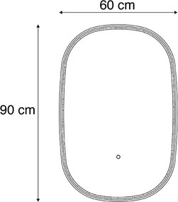 Огледало за баня медно с LED 3-степенно димируемо с докосване овално - Miral
