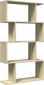 858104 vidaXL Разделител за стая / библиотека 4 нива дъб сонома 70x24x129 см