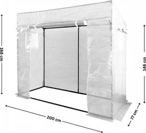Градинско фолио за бели домати 200 x 77 x 168 cm