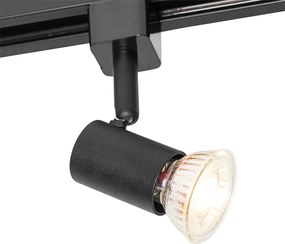 Модерен релсов прожектор черен 1-фазен релсов прожектор - Jeany