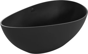 Mexen Parma самостоятелна вана от конгломерат 160 x 95 см, черна матова - 57231609570
