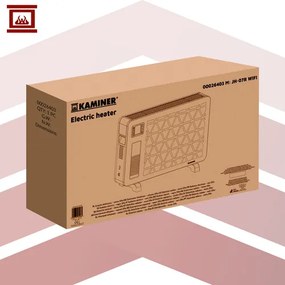 Електрически конвектор Kaminer Ziflo 2300W — С WiFi управление, термостат и дистанционно, черен