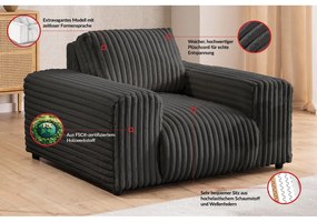 Тъмносиво кресло от рипсено кадифе Justin – Ropez