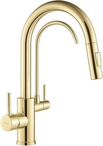 REA-B8989 - Кухненски смесител с изтегляща се душ слушалка и филтър ECO FRESH 37,5 см, златен