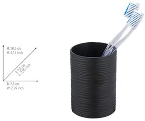 Черна пластмасова чаша за четки за зъби Lyon – Allstar