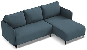 Син разтегателен ъглов диван с място за съхранение (десен ъгъл) Luana – Makamii