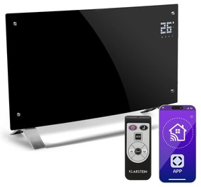 Klarstein Bornholm Curved Smart, конвекционен нагревател, 2000 W, регулиране с приложение, черен