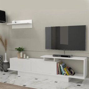 Телевизионна маса Novara меламин в бял цвят 180x29,6x45см.