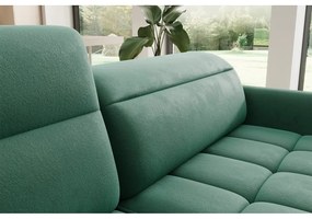 Зелен кадифен разтегателен ъглов диван с място за съхранение (ляв ъгъл L форма) Barea – ELTAP