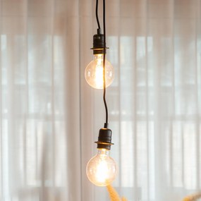 Модерен висящ лампион черен с 2 светлини - Cava