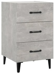812091 vidaXL Нощно шкафче, бетонно сиво, 40x40x66 см, инженерно дърво