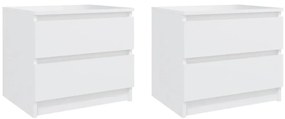 806194 vidaXL Нощни шкафчета, 2 бр, бели, 50x39x43,5 см, инженерно дърво
