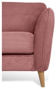 Розов ъглов диван от рипсено кадифе (ляв ъгъл) Paris – Scandic