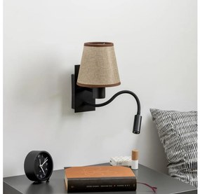 Brilagi - LED Аплик NUBILA 1xE27/25W/230V + LED/3W черен/кафяв