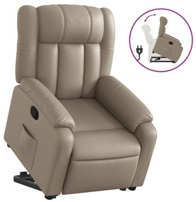 3205270 vidaXL Изправящ реклайнер стол, капучино, изкуствена кожа