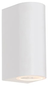 Модерна външна стенна лампа бяла пластмаса овална 2-светлина - Baleno