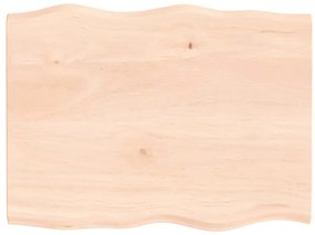 363878 vidaXL Плот за маса 80x60x2 см необработено масивно дърво дъб жив ръб
