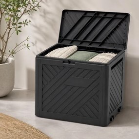 Градинска кутия за съхранение 120 л, антрацит, с капак – 56 x 56 x 44 см