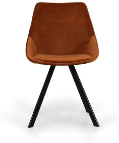 Трапезни столове от оранжево кадифе в комплект от 2 броя Ritz - Tenzo