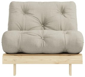 Сиво-бежово разтегаемо ленено кресло Roots – Karup Design