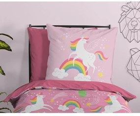 Розово единично детско спално бельо от микрофибър 140x200 cm – Good Morning