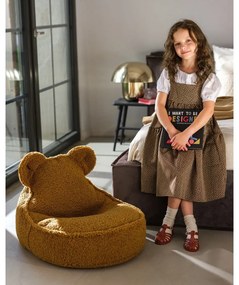 Кафяв детски пуф от букле Bear – Wigiwama