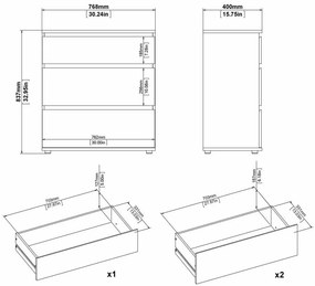 Бял нисък скрин 77x84 cm Nova – Tvilum