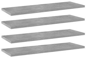 805226 vidaXL Рафтове за етажерка, 4 бр, бетонно сиви, 60x20x1,5 см, ПДЧ