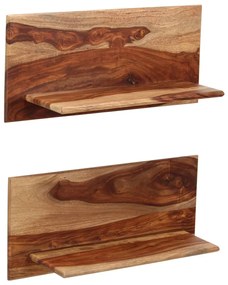 247930 vidaXL Рафтове за стена, 2 бр, 58x26x20 см, акация масив